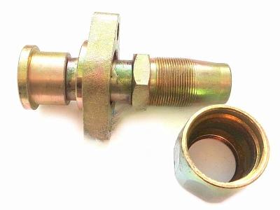 Фитинг с резьбой на шланг 29мм, 180 градусов, гайка на 46мм