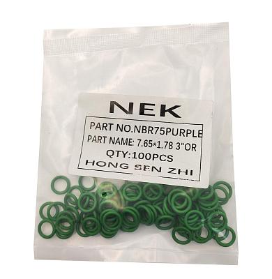 Комплект колец O-Ring 7.65x1.78мм, 100 штук, зеленые; фотография №1