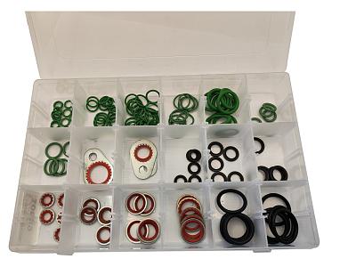 Набор колец NBR, металлорезиновых и пластиковых прокладок для американских автомобилей - 139 штук