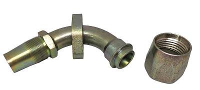 Фитинг с резьбой на шланг 29мм, 90 градусов, гайка 46мм, O-ring