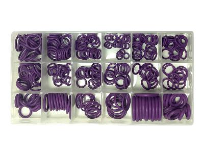 Набор фиолетовых уплотнительных колец NBR для системы автокондиционера: 265 штук, 18 размеров; фотография №1
