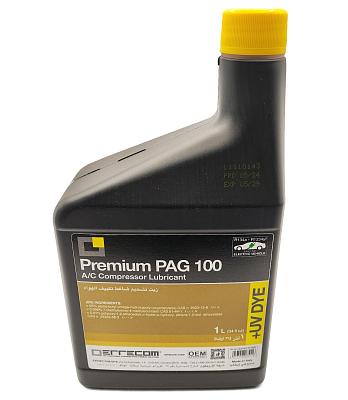 Масло компрессорное Errecom Premium PAG 100 с ультрафиолетовой добавкой, для фреона 134a, 1234yf; 1 литр, диэлектрик