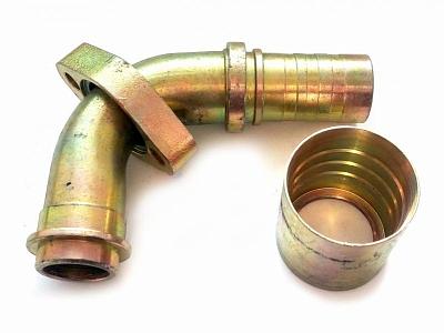 Фитинг под пресс на шланг 29мм, 90 градусов, гильза 47мм, флянец 23мм, O-ring