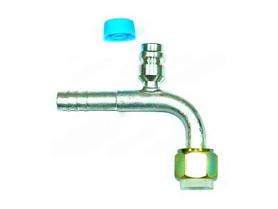 Фитинг O-Ring 10мм, G8, 90 градусов, с гайкой и заправочным портом