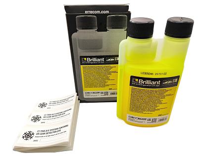 Ультрафиолетовая жидкость для системы автомобильного кондиционера с PAG 1234yf, 134A и гибридных / электромобилей Errecom Brilliant 250мл