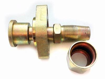 Фитинг с резьбой на шланг 22мм, 180 градусов, гайка на 36мм