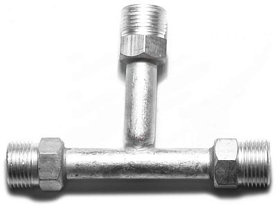 Тройник O-Ring 13мм, G10, 90 градусов, алюминиевый