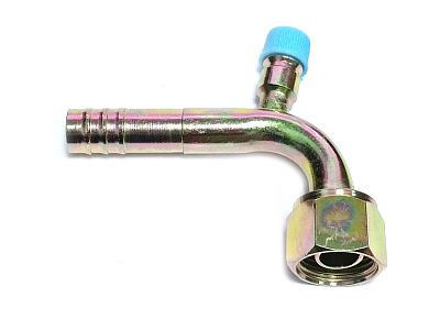 Фитинг стальной 13мм, G10, 90 градусов, с гайкой и заправочным портом R134A