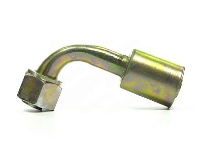 Фитинг O-Ring 13мм, G10, 90 градусов, с гайкой и обжимной гильзой, стальной